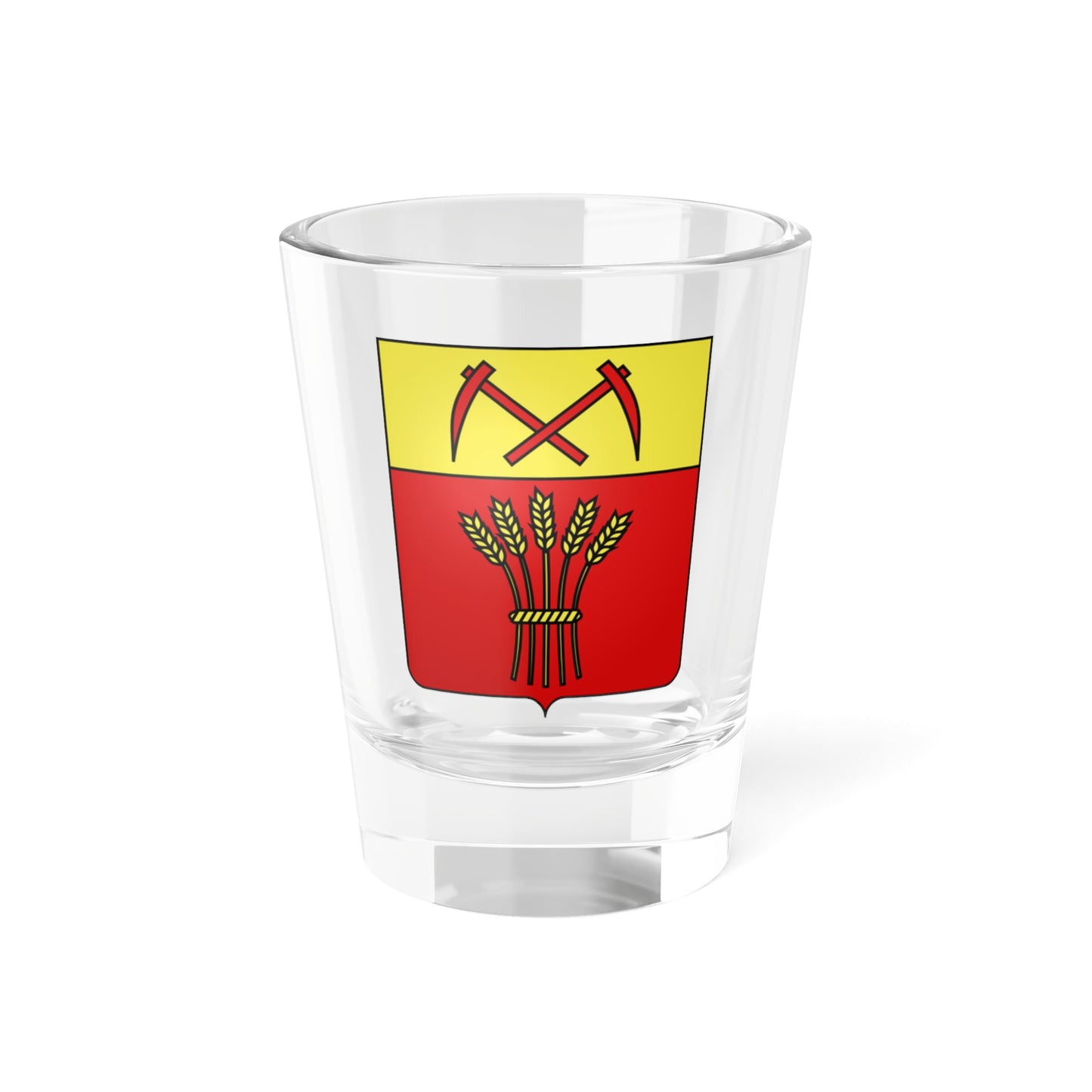 Héraldique Ville BE Villers-le-Bouillet (Belgium) (Coat of Arms) Shot Glass 1.5oz