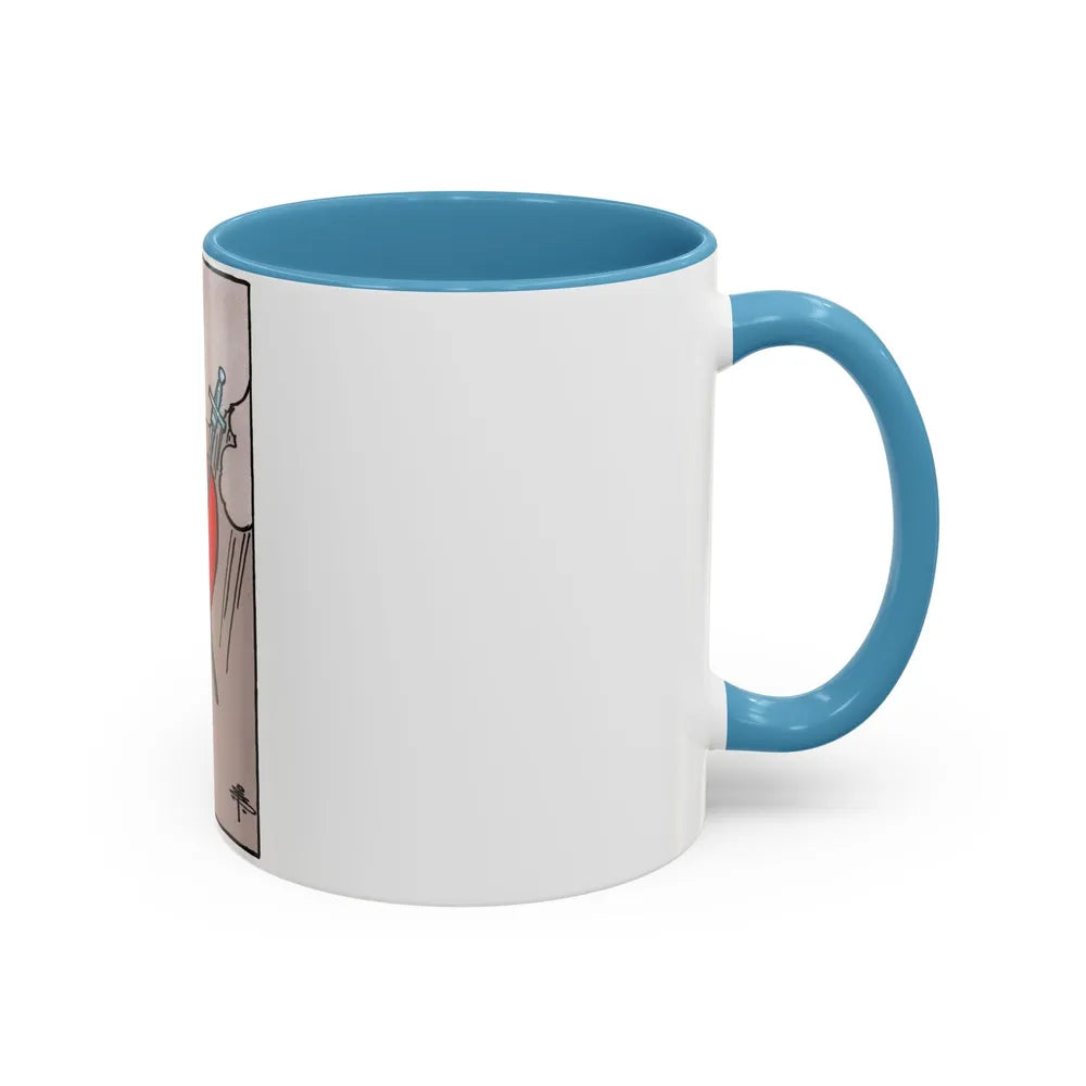 The 3 of Swords (Tarot Card) Accent Coffee Mug-Go Mug Yourself