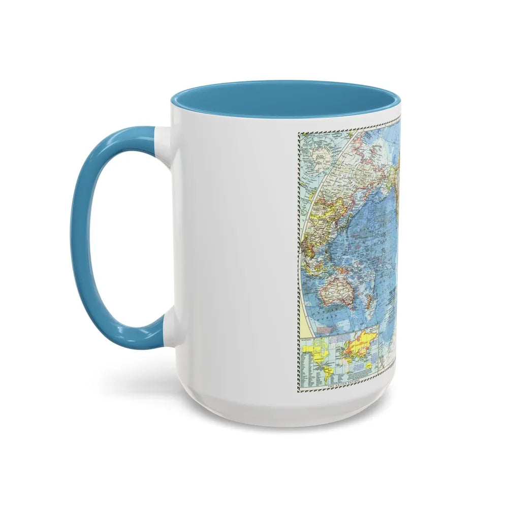 World Map (1960) (Map) Accent Coffee Mug-Go Mug Yourself