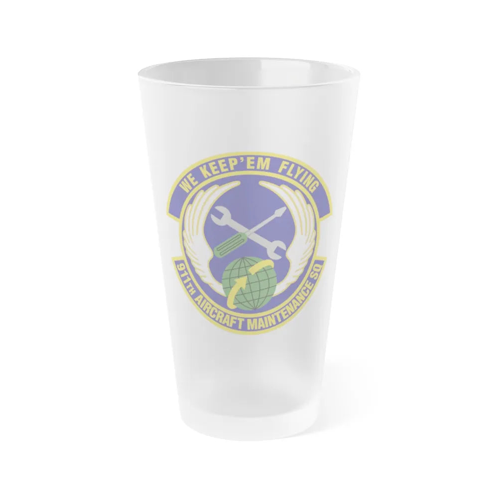 911th Aircraft Maintenance Squadron (U.S. Air Force) Frosted Pint Glass 16oz-16oz-Frosted-Go Mug Yourself