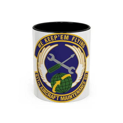 911th Aircraft Maintenance Squadron (U.S. Air Force) Accent Coffee Mug 11oz Black - Go Mug Yourself