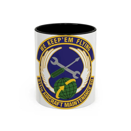 911th Aircraft Maintenance Squadron (U.S. Air Force) Accent Coffee Mug 11oz Black - Go Mug Yourself