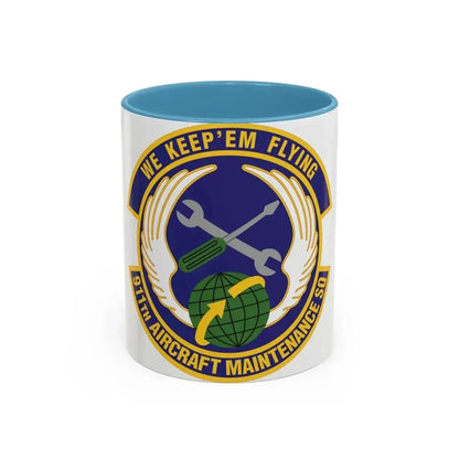 911th Aircraft Maintenance Squadron (U.S. Air Force) Accent Coffee Mug 11oz Light Blue - Go Mug Yourself