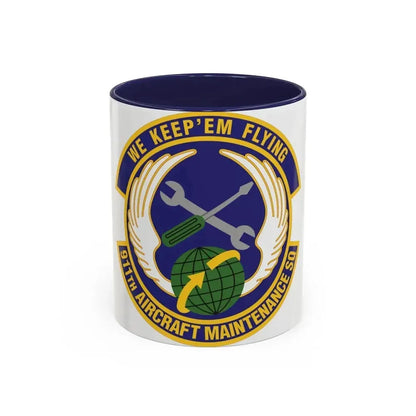 911th Aircraft Maintenance Squadron (U.S. Air Force) Accent Coffee Mug 11oz Navy - Go Mug Yourself