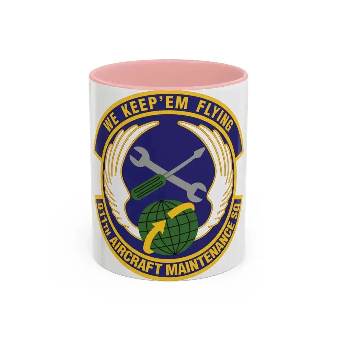 911th Aircraft Maintenance Squadron (U.S. Air Force) Accent Coffee Mug 11oz Pink - Go Mug Yourself