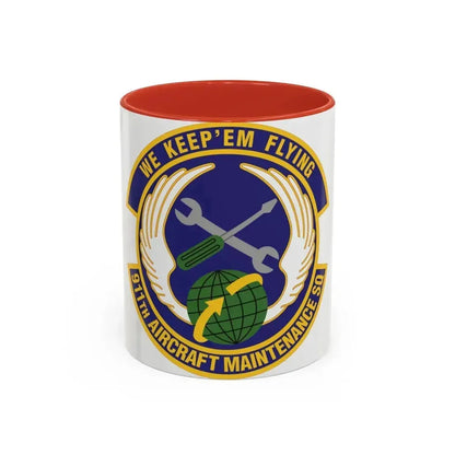 911th Aircraft Maintenance Squadron (U.S. Air Force) Accent Coffee Mug 11oz Red - Go Mug Yourself