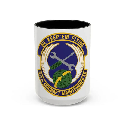 911th Aircraft Maintenance Squadron (U.S. Air Force) Accent Coffee Mug 15oz Black - Go Mug Yourself