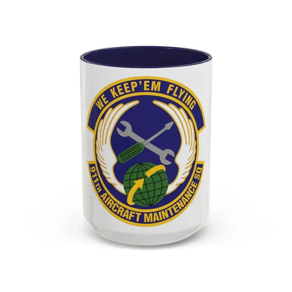 911th Aircraft Maintenance Squadron (U.S. Air Force) Accent Coffee Mug 15oz Navy - Go Mug Yourself