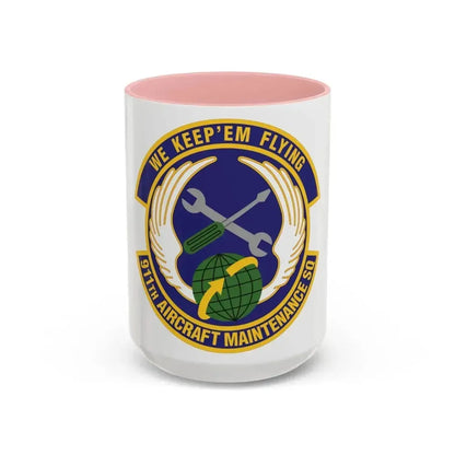 911th Aircraft Maintenance Squadron (U.S. Air Force) Accent Coffee Mug 15oz Pink - Go Mug Yourself
