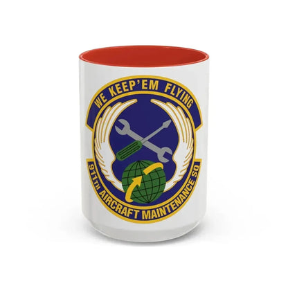 911th Aircraft Maintenance Squadron (U.S. Air Force) Accent Coffee Mug 15oz Red - Go Mug Yourself