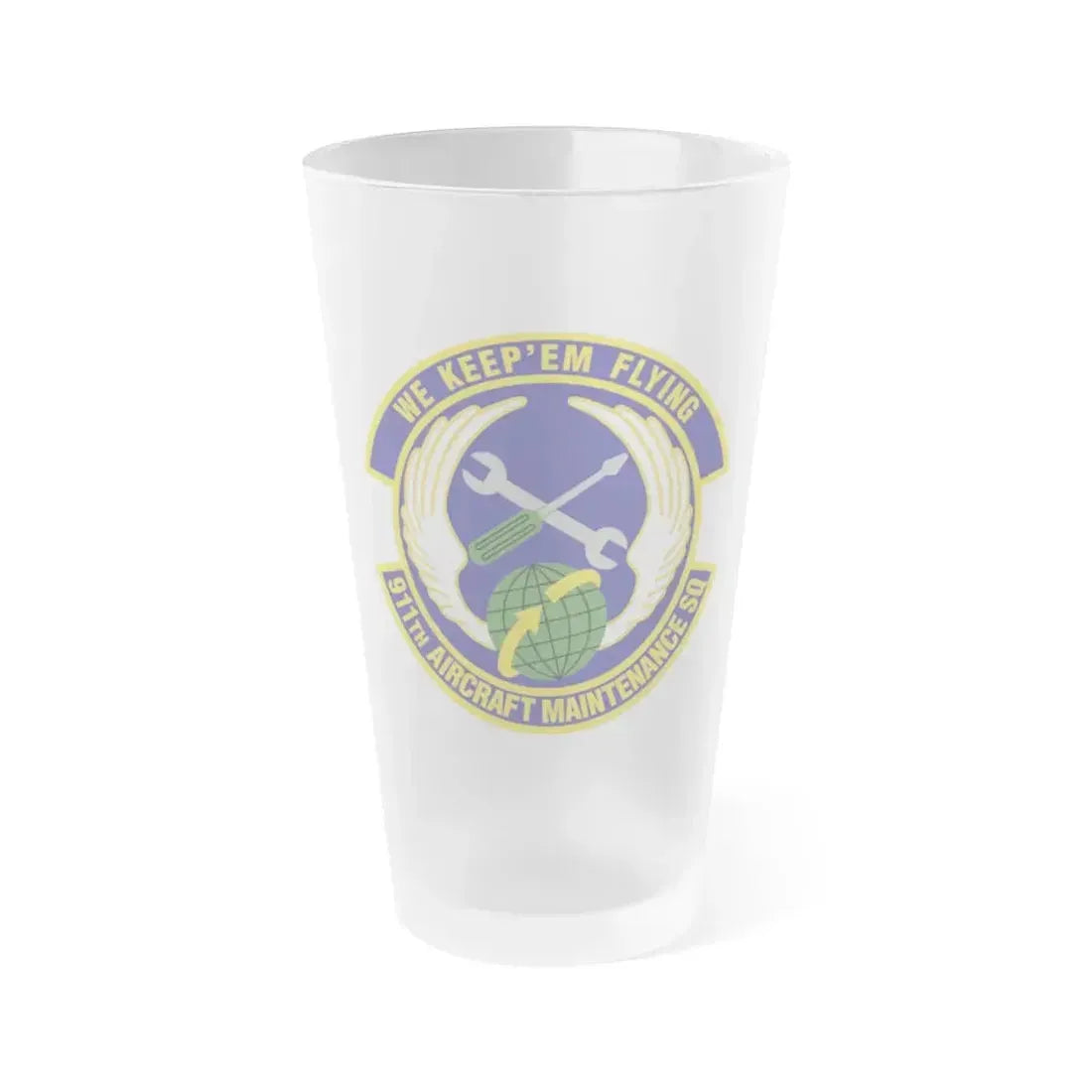 911th Aircraft Maintenance Squadron (U.S. Air Force) Frosted Pint Glass 16oz 16oz Frosted - Go Mug Yourself