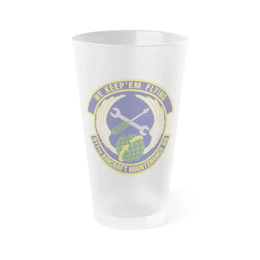 911th Aircraft Maintenance Squadron (U.S. Air Force) Frosted Pint Glass 16oz 16oz Frosted - Go Mug Yourself