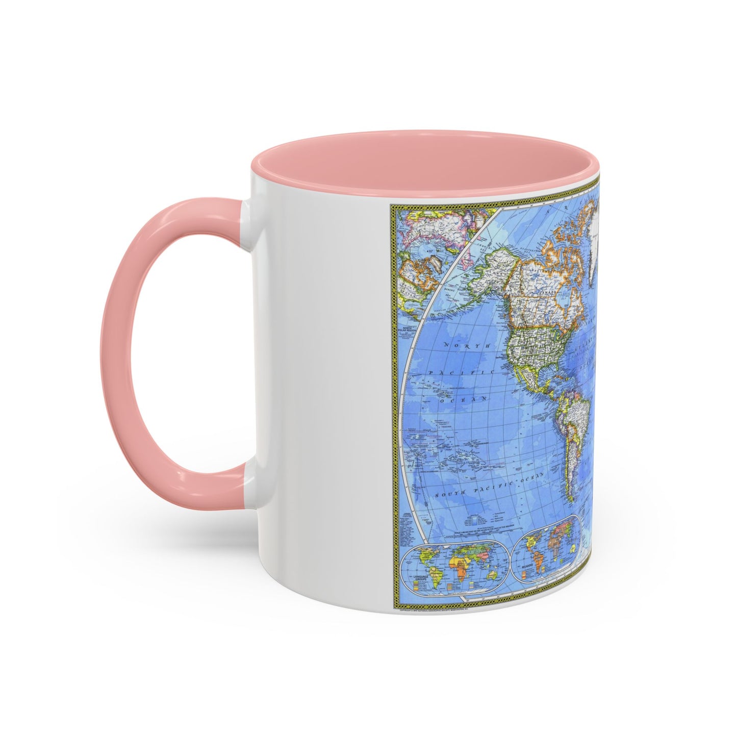 World Map - The Political World (1975) (Map) Accent Coffee Mug