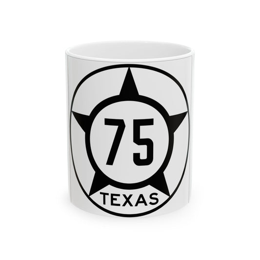 Old Texas 75 (Texas) (Road Sign) White Coffee Mug