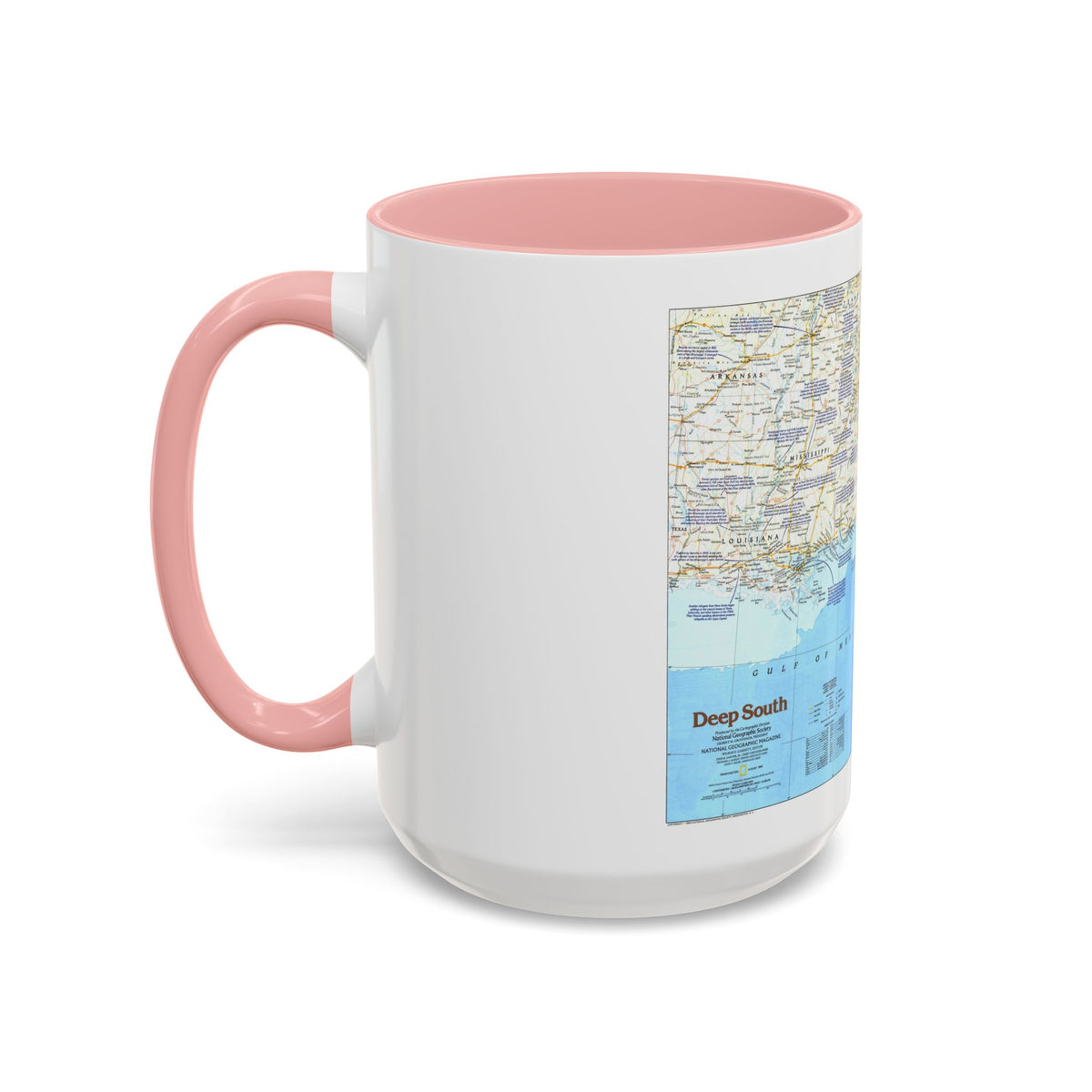 USA - Deep South 1 (1983) (Map) Accent Coffee Mug