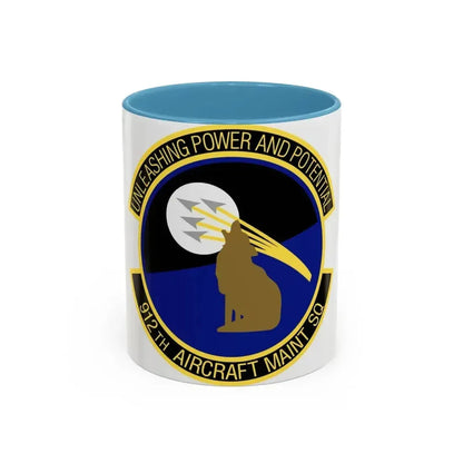 912th Aircraft Maintenance Squadron (U.S. Air Force) Accent Coffee Mug 11oz Light Blue - Go Mug Yourself