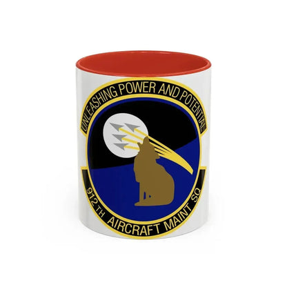 912th Aircraft Maintenance Squadron (U.S. Air Force) Accent Coffee Mug 11oz Red - Go Mug Yourself
