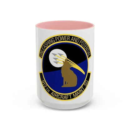 912th Aircraft Maintenance Squadron (U.S. Air Force) Accent Coffee Mug 15oz Pink - Go Mug Yourself