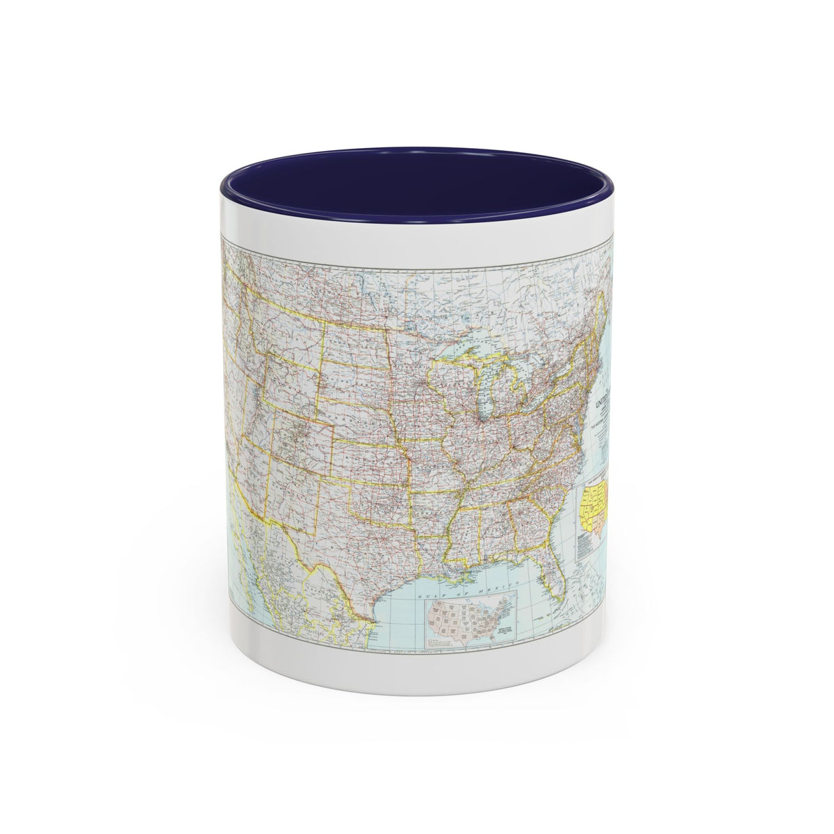 USA - The United States (1940) (Map) Accent Coffee Mug
