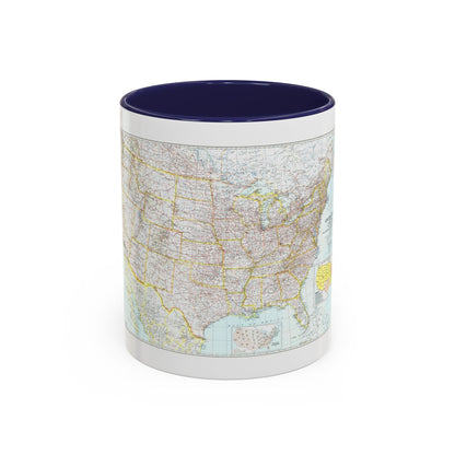 USA - The United States (1940) (Map) Accent Coffee Mug