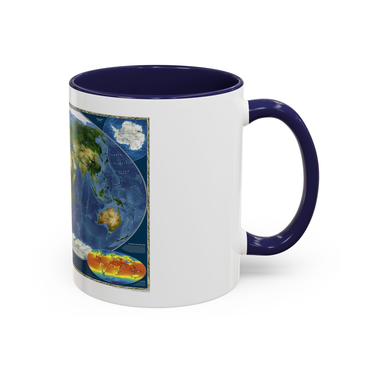 World Map - Satellite (2001) (Map) Accent Coffee Mug