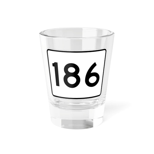 MA Route 186 (Massachusetts) (Road Sign) Shot Glass 1.5oz