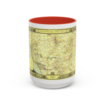USA - Southwestern (1940) (Map) Accent Coffee Mug