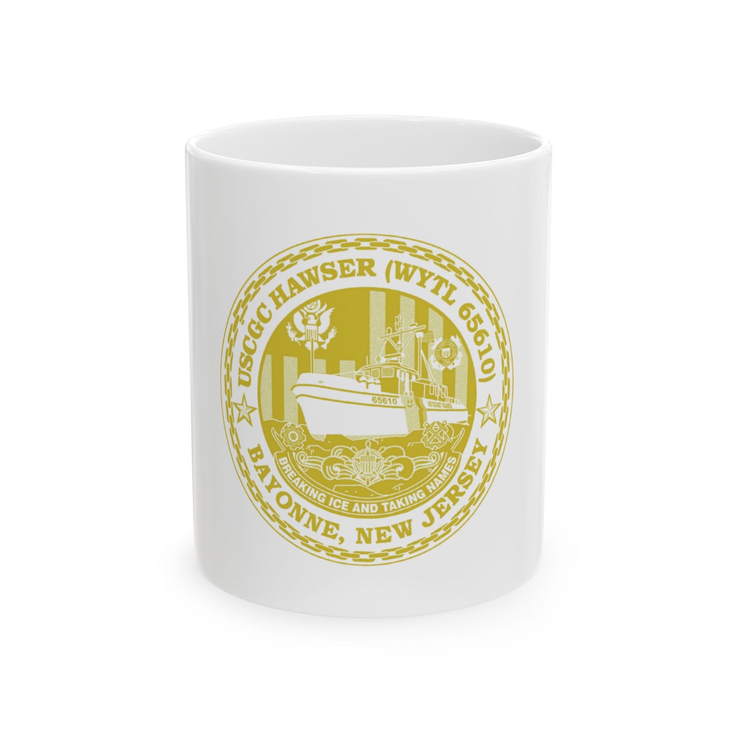 USCG Hawser WYTL 65610 Sim Gold (U.S. Coast Guard) White Coffee Mug