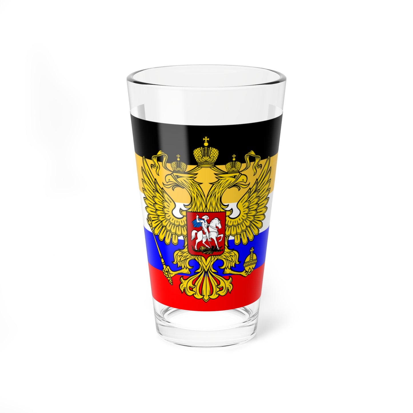 Flag of Russia combined tricolor with coat of arms (Russia) Pint Glass 16oz