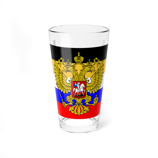 Flag of Russia combined tricolor with coat of arms (Russia) Pint Glass 16oz