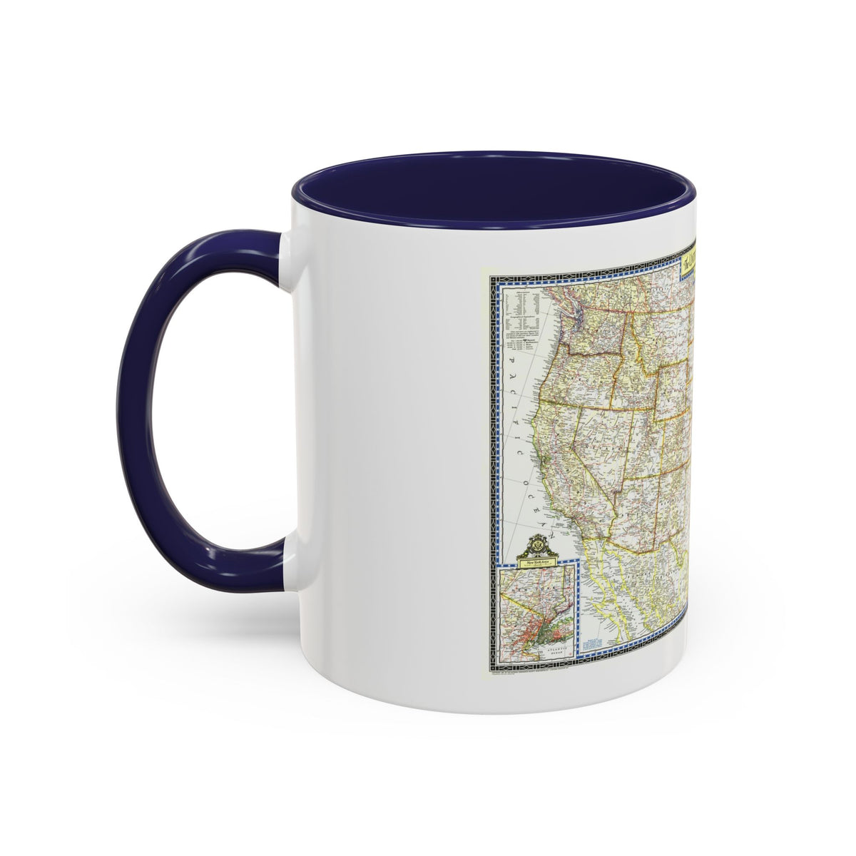 USA - The United States (1951) (Map) Accent Coffee Mug