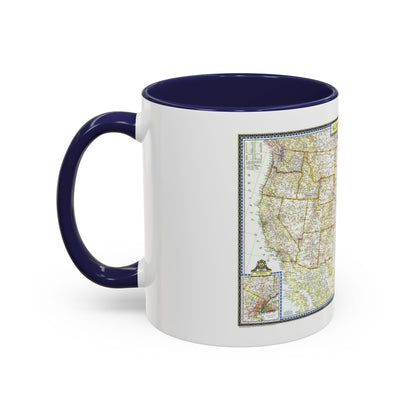 USA - The United States (1951) (Map) Accent Coffee Mug