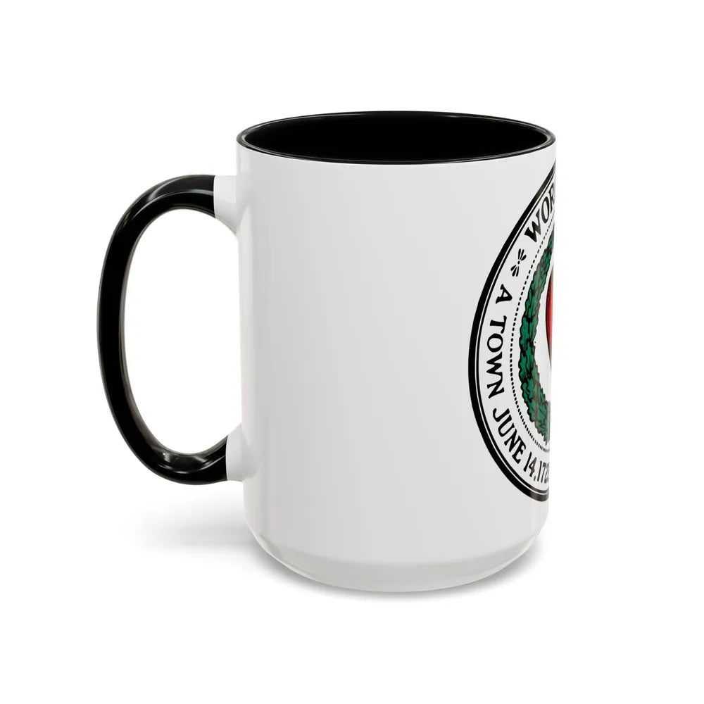 Seal of Worcester Massachusetts - Accent Coffee Mug-Go Mug Yourself