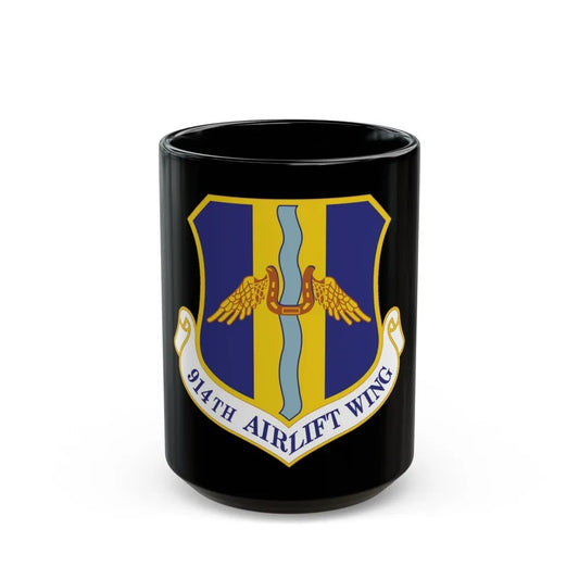 914th Airlift Wing (U.S. Air Force) Black Coffee Mug-15oz-Go Mug Yourself