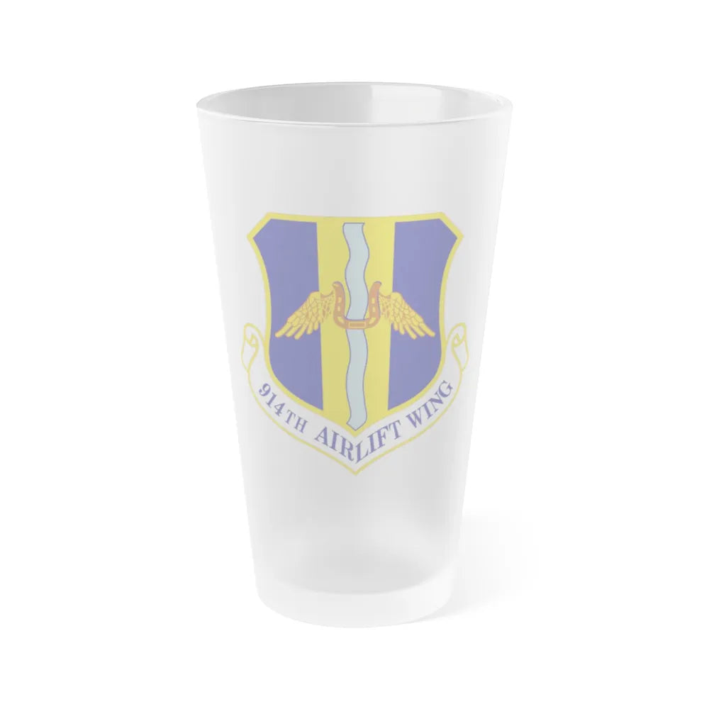 914th Airlift Wing (U.S. Air Force) Frosted Pint Glass 16oz-16oz-Frosted-Go Mug Yourself