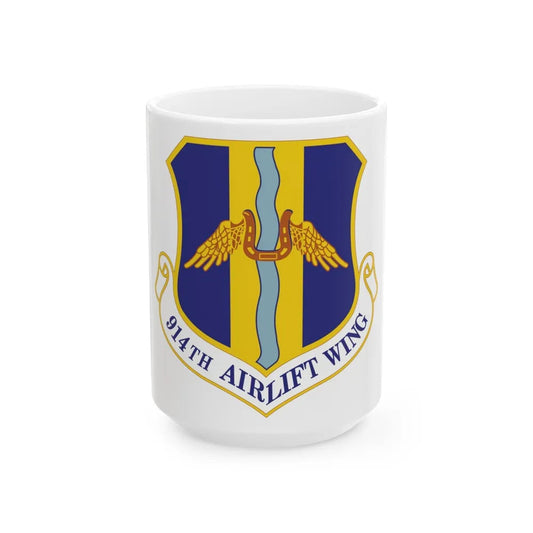 914th Airlift Wing (U.S. Air Force) White Coffee Mug-15oz-Go Mug Yourself