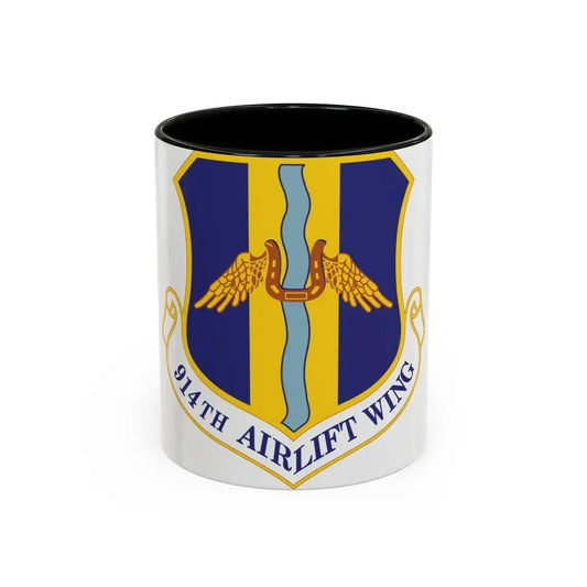 914th Airlift Wing (U.S. Air Force) Accent Coffee Mug 11oz Black - Go Mug Yourself