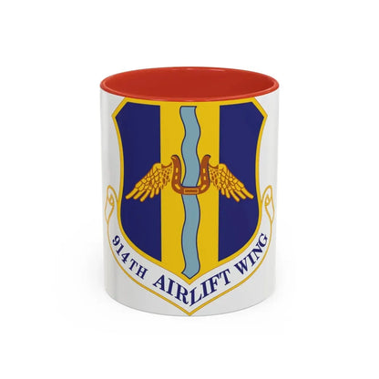 914th Airlift Wing (U.S. Air Force) Accent Coffee Mug 11oz Red - Go Mug Yourself