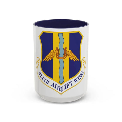914th Airlift Wing (U.S. Air Force) Accent Coffee Mug 15oz Navy - Go Mug Yourself