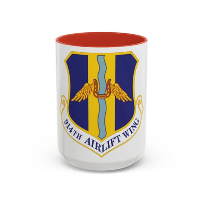 914th Airlift Wing (U.S. Air Force) Accent Coffee Mug 15oz Red - Go Mug Yourself