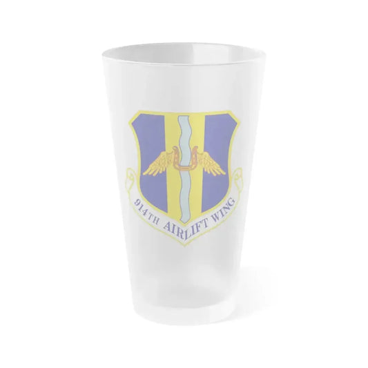 914th Airlift Wing (U.S. Air Force) Frosted Pint Glass 16oz 16oz Frosted - Go Mug Yourself