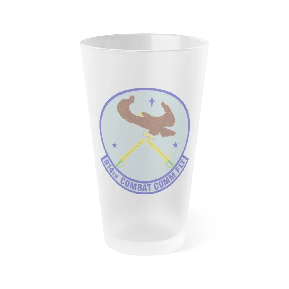 914th Combat Communications Flight (U.S. Air Force) Frosted Pint Glass 16oz-16oz-Frosted-Go Mug Yourself