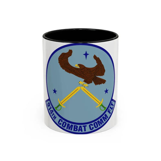 914th Combat Communications Flight (U.S. Air Force) Accent Coffee Mug 11oz Black - Go Mug Yourself