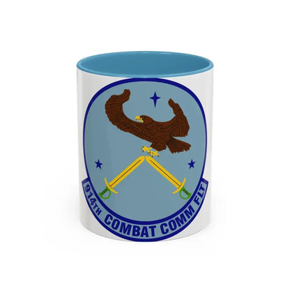 914th Combat Communications Flight (U.S. Air Force) Accent Coffee Mug 11oz Light Blue - Go Mug Yourself