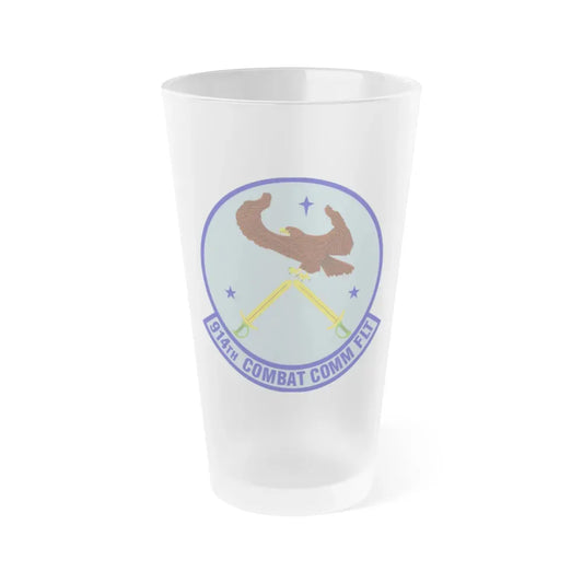914th Combat Communications Flight (U.S. Air Force) Frosted Pint Glass 16oz 16oz Frosted - Go Mug Yourself