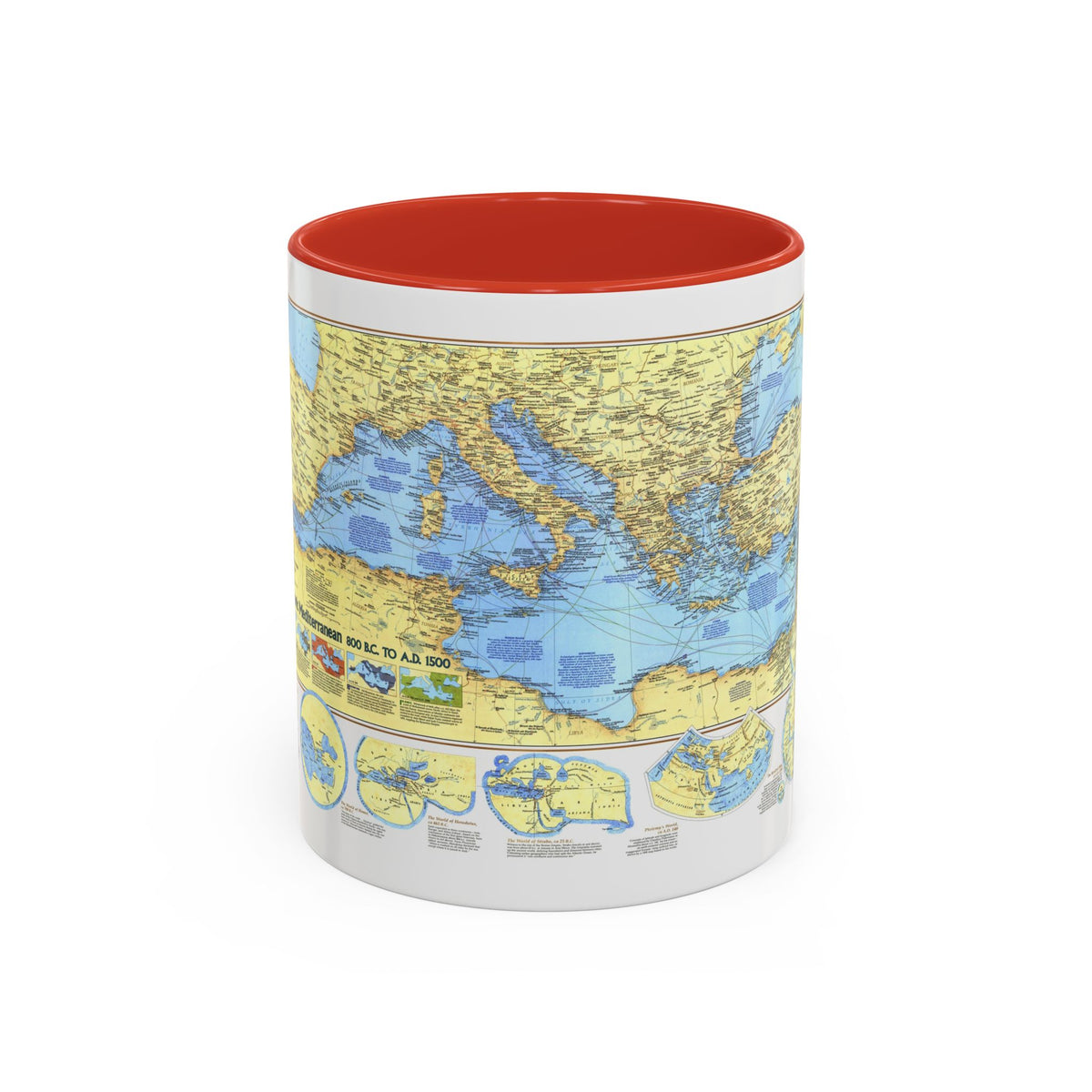 Mediterranean - Historic , 800 BC to AD 1500 (1982) (Map) Accent Coffee Mug