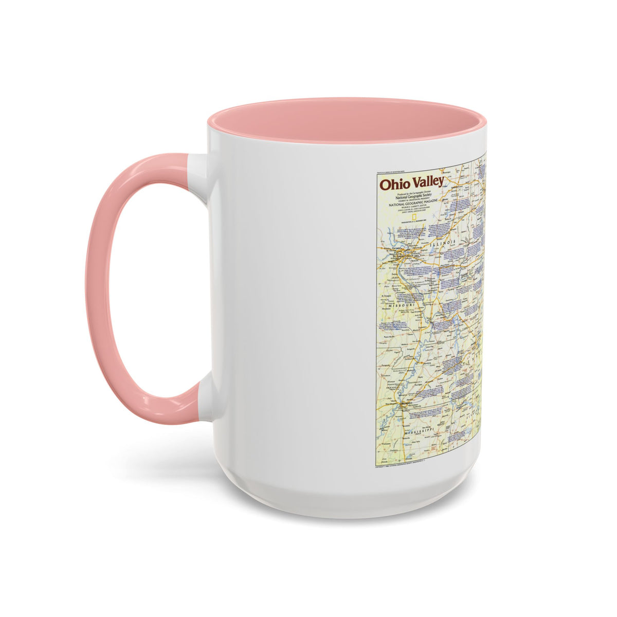USA - Ohio Valley 1 (1985) (Map) Accent Coffee Mug