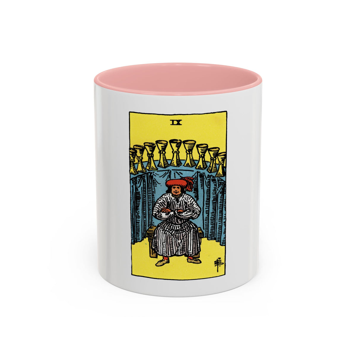 The 9 of Cups (Tarot Card) Accent Coffee Mug