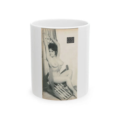 June Palmer #204 - Topless (Vintage Female Icon) White Coffee Mug-11oz-Go Mug Yourself