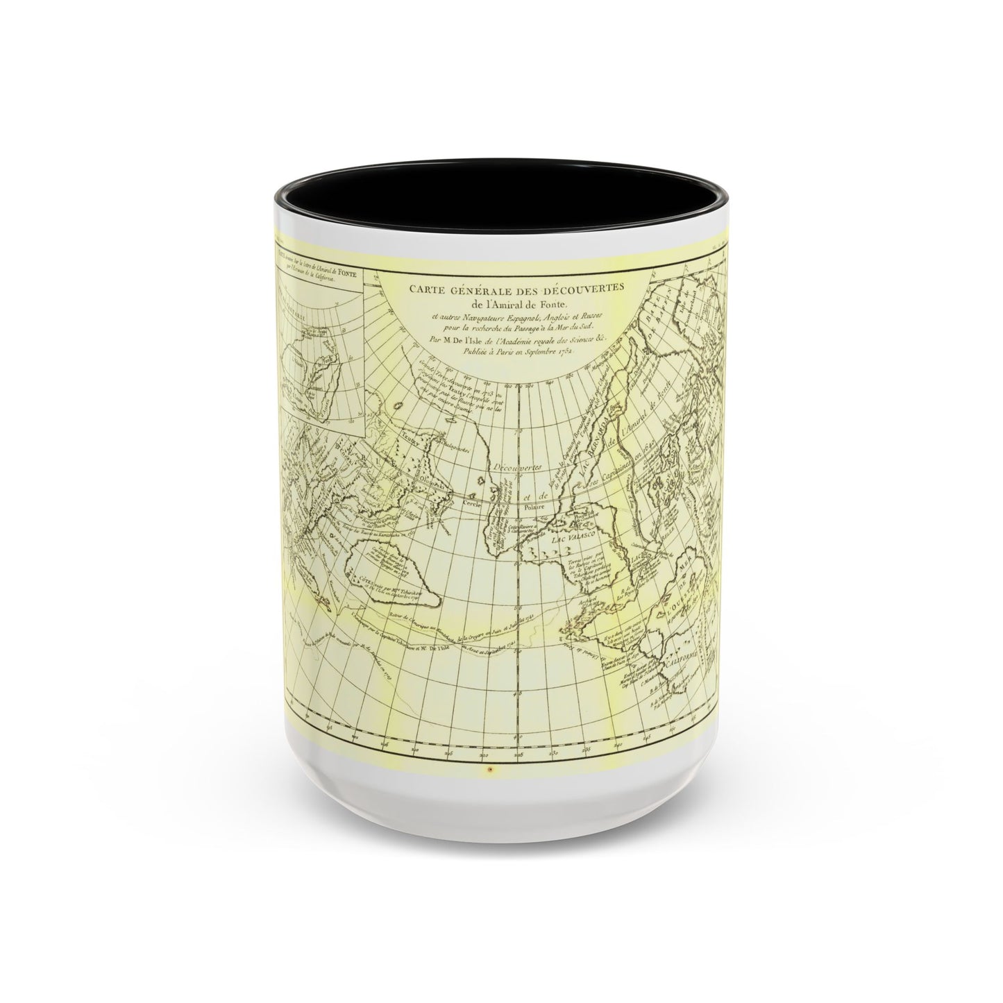 Asia - Carte Generale des Decouvertes (1892) (Map) Accent Coffee Mug